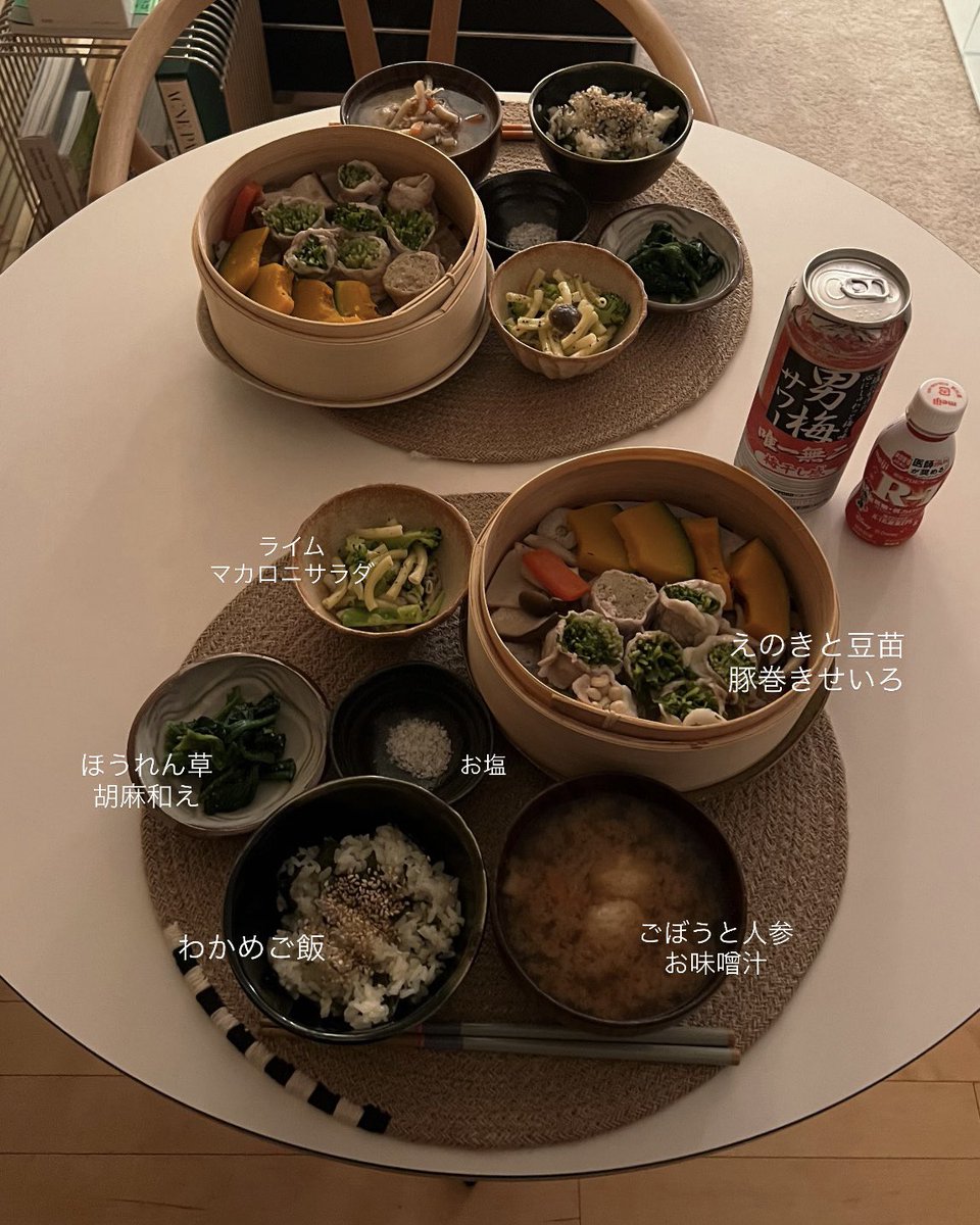 帰宅後30分。 先週の平日、2人分夜ごはん🥢