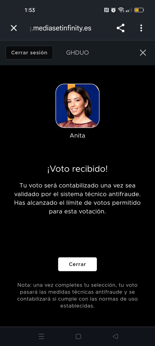 Cristina ganadora 
#GHDúo16F