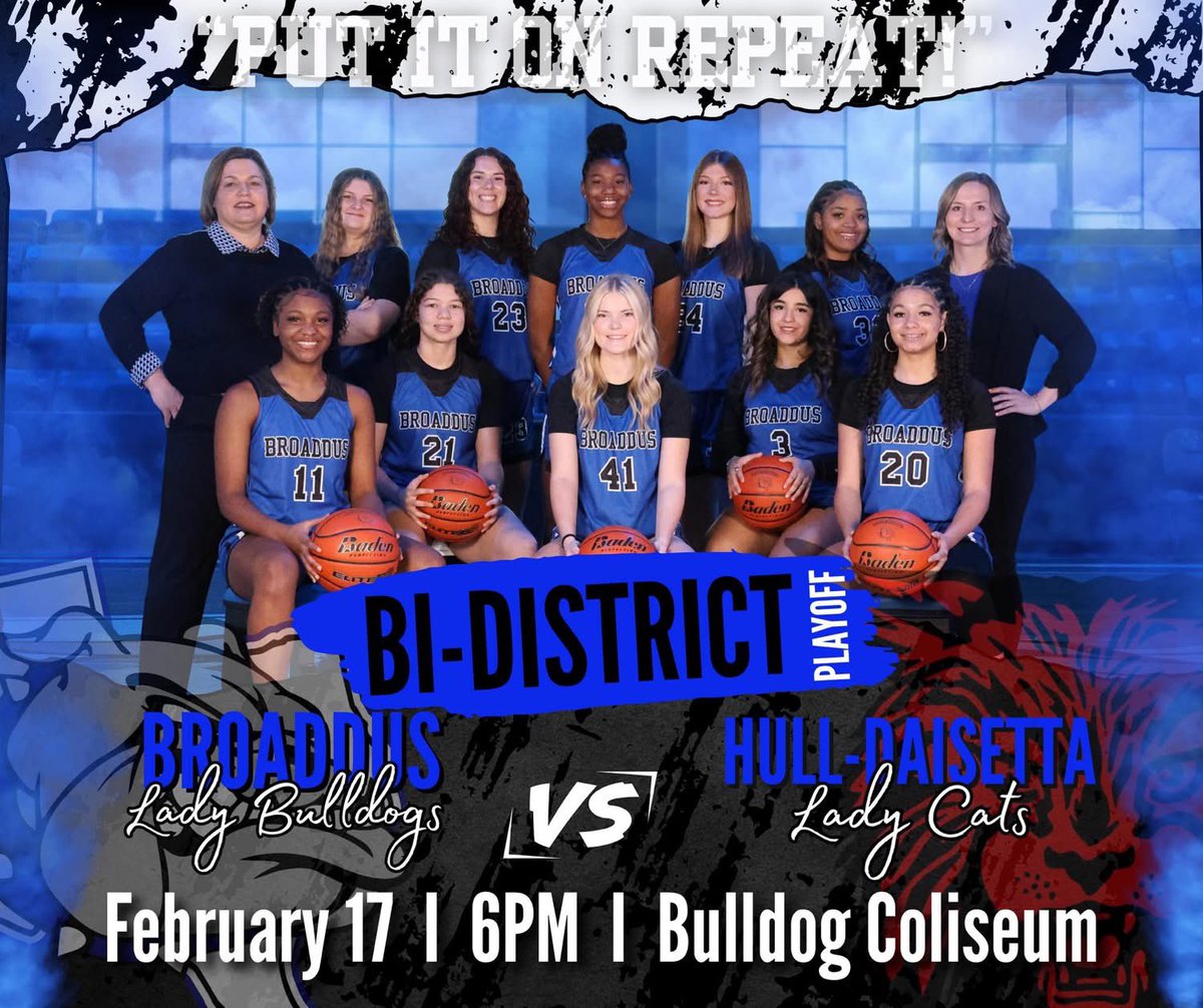 BroaddusGBB's tweet photo. ROUND 1 🏀
🗓️ 2/17/26 
🕕 6:00 pm
📍Broaddus Coliseum 
#StrongerTogether #putitonrepeat https://t.co/eDVqv8jsCW