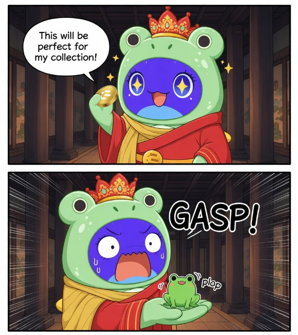 girl42671345's tweet photo. @NessyNFT_xyz @EndlessProtocol
$EDS #FrogPrince #MemeArt https://t.co/cFFx9cbAI5