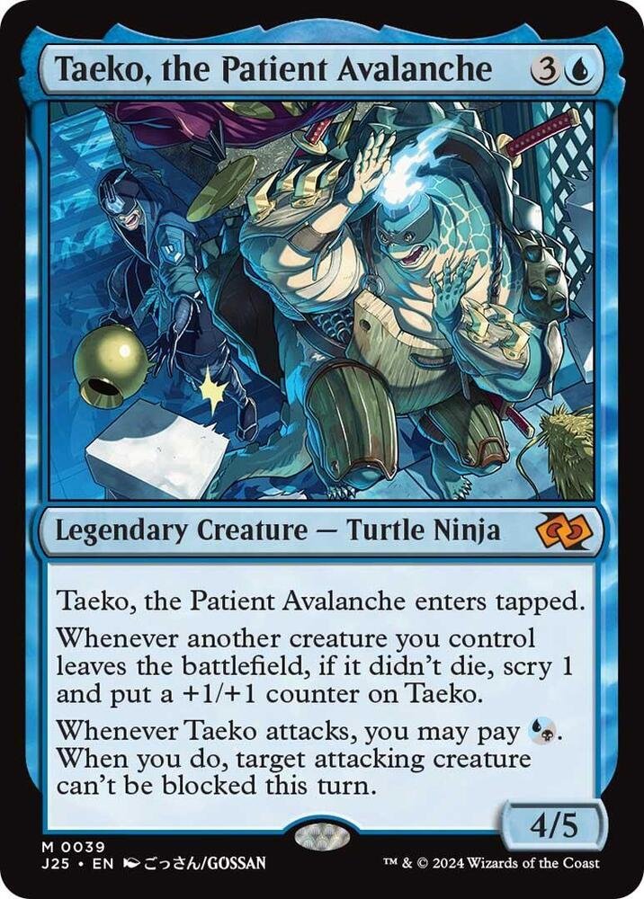 ChiStyleGaming's tweet photo. I called out Hancock a few weeks ago because of Heroes in a Half Shell. Here are three more cards that are showing signs of organic demand in preparation for the TNMT Commander deck releasing.

My favorite pick is Jenova, but Taeko and Marcus are also moving! https://t.co/IqLYj4cHoj