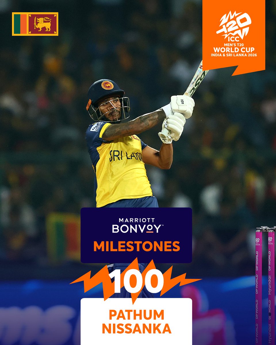 Pathum Nissanka smashes the maiden ton of the #T20WorldCup 2026 👏

His feat is one of our @marriottbonvoy Milestones 👊