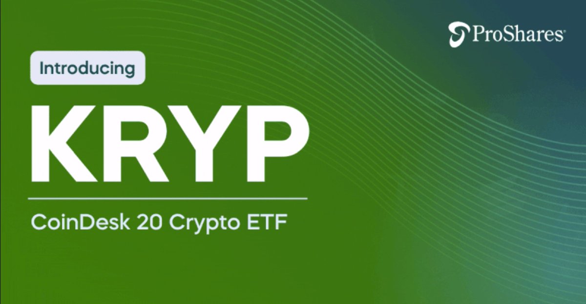 Litecoin is included in the CoinDesk 20 Index, a benchmark of 20 of the largest and most liquid digital assets, and is now in the the first US-listed ETF designed to track the performance of those 20 cryptos! The newly launched <a href="/ProShares/">ProShares</a> <a href="/CoinDesk/">CoinDesk</a> 20 Crypto ETF (KRYP).  $LTC ⚡️