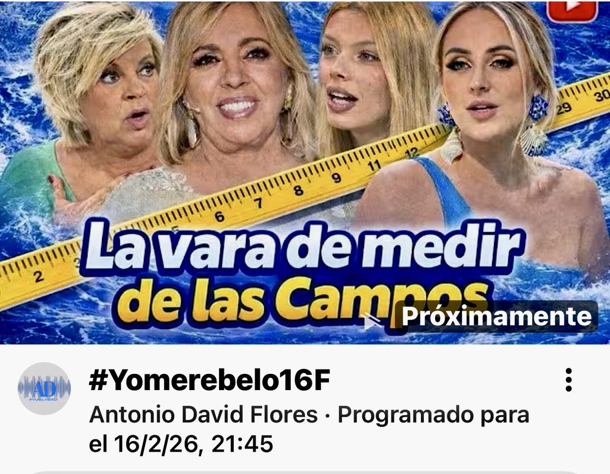 #YoMeRebelo16F 🌊
#YoMeRebelo17F 🌊
Esta noche a las 21:45h nueva cita en el canal de <a href="/adavidflores/">ANTONIO DAVID FLORES</a>
Os esperamos 💙💙