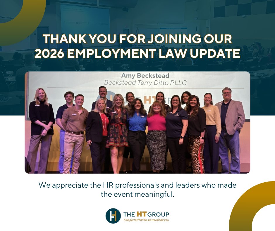 Thank you to everyone who joined our Annual Employment Law Update Luncheon. 💼 Special thanks to Amy for an insightful and engaging presentation.

#TheHTGroup #EmploymentLaw #HRCommunity