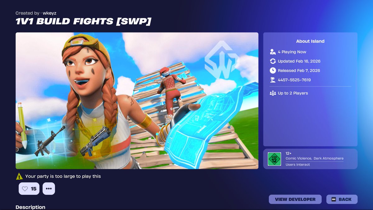 Make sure to play our NEW 1v1 Buildfight map

Make also sure to favorite the map!