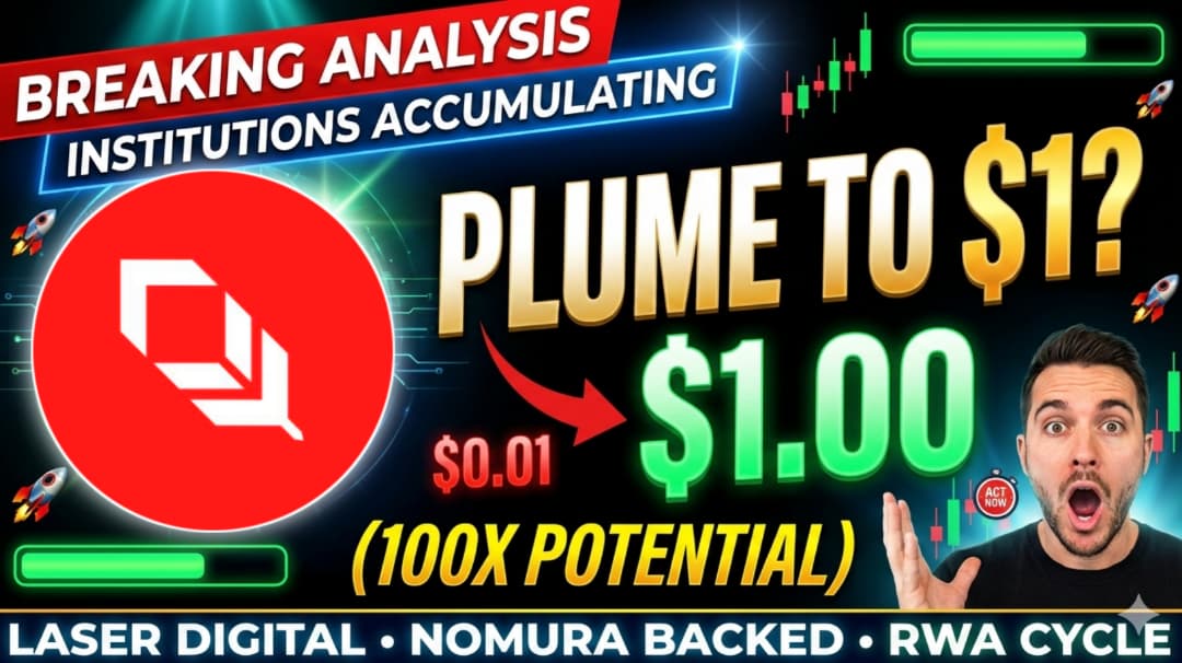 🚨 PLUME: The RWA token everyone's sleeping on

Smart money just accumulated +1,092% 
Market cap: $100M
Potential: $0.01 → $1.00

I made a full breakdown 🧵👇

📹 Full analysis: youtu.be/IsFk77sp9c8

#PLUME #RWA #Crypto
