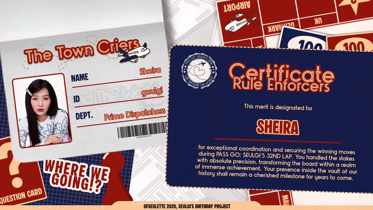 Time paused briefly on my board. I, Sheira of The Town Criers, marked this round by placing 𝗣𝗔𝗦𝗦 𝗚𝗢: 𝗦𝗲𝘂𝗹𝗴𝗶’𝘀 𝟯𝟮𝗻𝗱 𝗟𝗮𝗽 𝗔𝗿𝗼𝘂𝗻𝗱 𝘁𝗵𝗲 𝗪𝗼𝗿𝗹𝗱 on my profile. A small move, a clear signal, and one tile officially claimed. ♟️