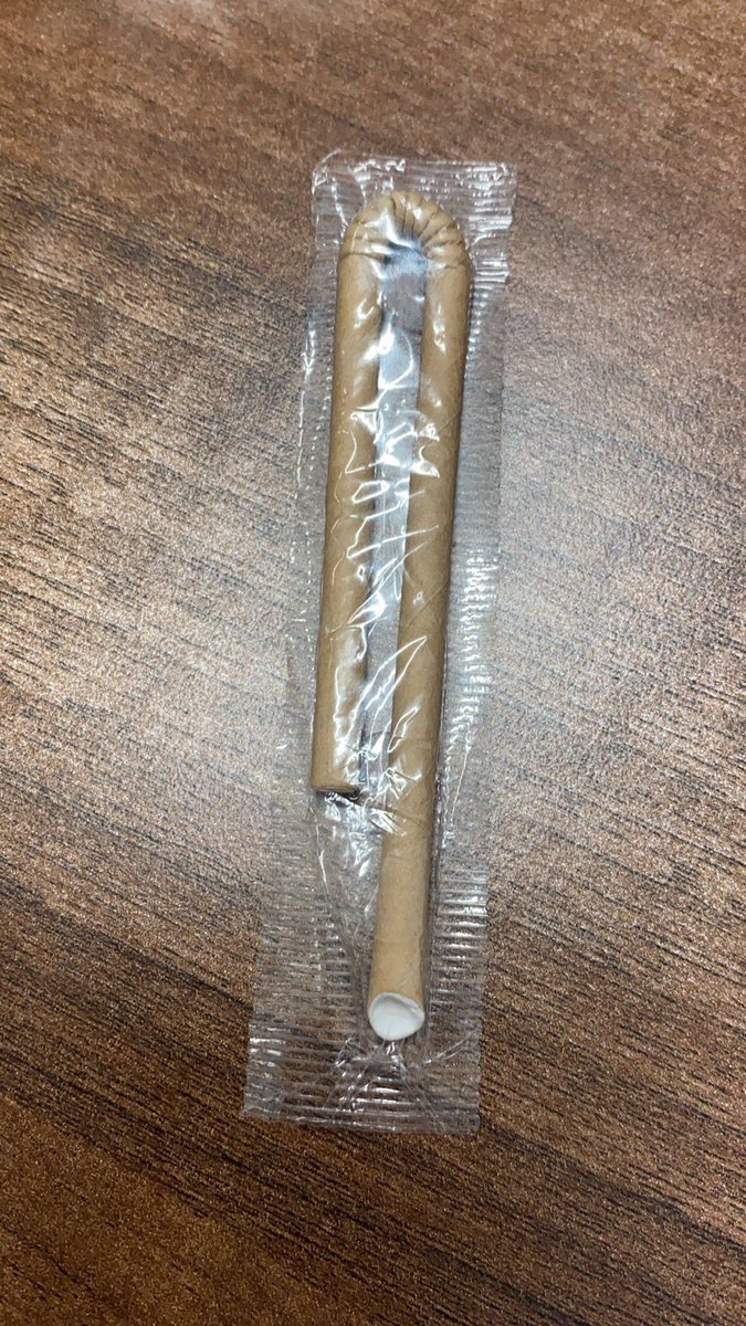 Plastic wrapping for a paper straw. Make it make sense.