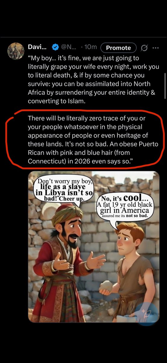 I’ve been pointing out the hypocrisy and mistruths regarding the Barbary Slave Trade way before Elon brought it up. 

This isn’t something we can just let slide, we have to have the same amount of passion the J’s taught the American blacks to have. We want our reparations from