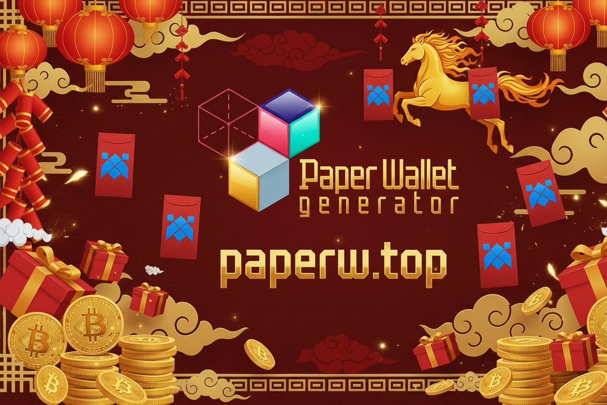 xbtsdex's tweet photo. 🧧 Red Envelopes meet Blockchain.
This Spring Festival, give crypto gifts of prosperity and decentralization.

👉 Create your crypto gift now: https://t.co/RTfEi8DAWN
Offline Open-Source Client-Side CryptoWallet Generator @paper_wallet

🧧 Gift financial freedom wrapped in tradition🐴
Perfect crypto gifts for family, friends, and fellow traders!

🎁 HOW TO GIFT:
1️⃣ Create a wallet at https://t.co/RTfEi8DAWN
2️⃣ Personalize it with your own touch
3️⃣ Print and share the joy of crypto!

💡 Why give a paper wallet?
✅ Offline & secure
✅ Open source client-side generator
✅ No private keys stored online
✅ A gift that keeps growing in value

🚀 Thoughtful. Profitable. Perfect for the Spring Festival season!

#ChineseNewYear #paperwallet #crypto #YearOfHorse  #Bitcoin #XBTSDEX #USDT #Bitcoin #lunarnewyear2026 #Dex #Defi #crypto  #trading #BitcoinGuess #bitshares #smartholdem #CryptoCommunity #exchange #cryptocurrency  #blockchain #CryptoMarkets #AltcoinSeason #TradingSignals #CryptoNews #tradingstrategy  #cryptomarket #giveaway #AirdropCrypto