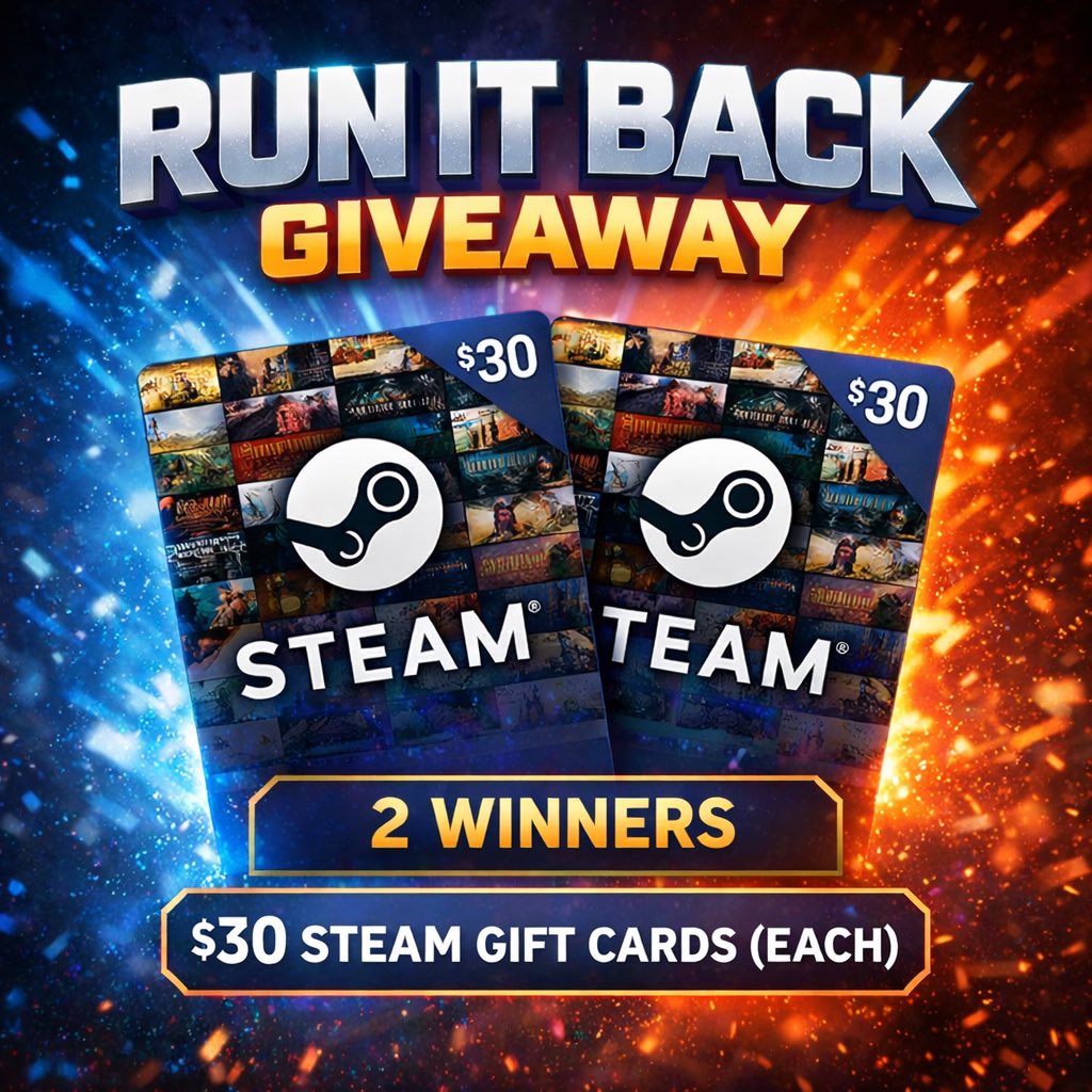 🎮 RUN IT BACK GIVEAWAY 🎮

🏆 2 WINNERS
💳 $30 Steam Gift Cards (each)

To enter:
✅ Follow <a href="/theejankanator/">Jankanator | Gaming & Giveaways</a>
🔁 Repost

If you had to explain your playstyle in one embarrassing sentence… what would it be? 💀😂

Ends 2/28.