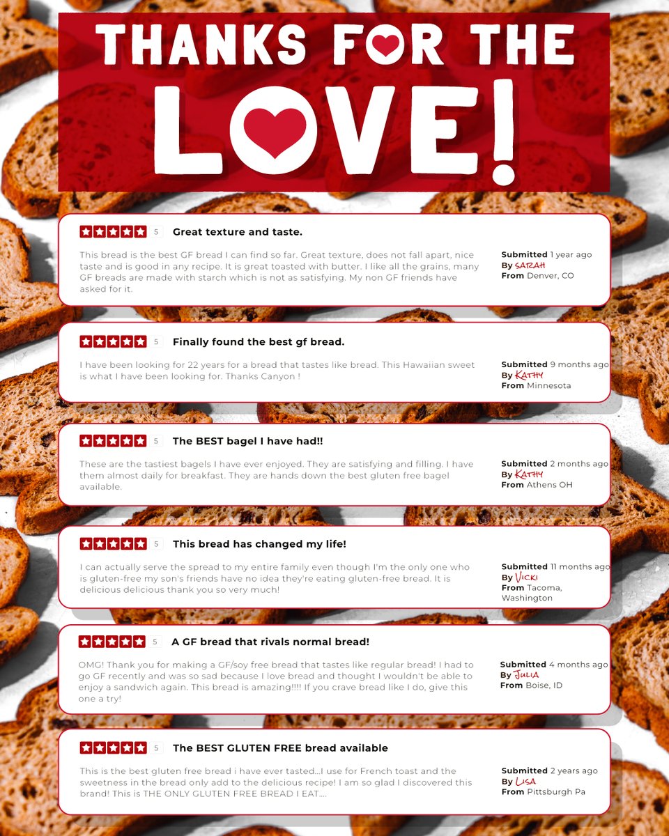 Your kind words, tags, and smiles mean the world to all of us at Canyon Bakehouse! Thanks for making love month extra sweet. 🤗