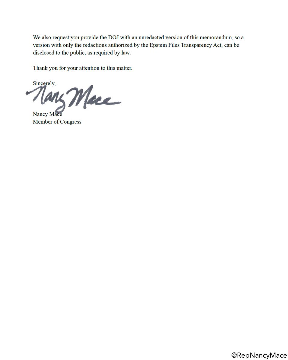 JUST IN: We are requesting access to the unredacted memo on the investigation into Epstein’s co-conspirators directly from the United States Attorney's Office of the Southern District of New York. This memo remained heavily redacted when we went to the DOJ to review it.

If the