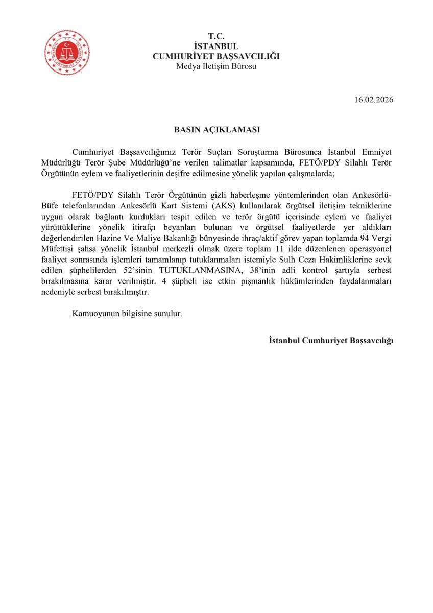 İstanbul Cumhuriyet Başsavcılığı tweet media