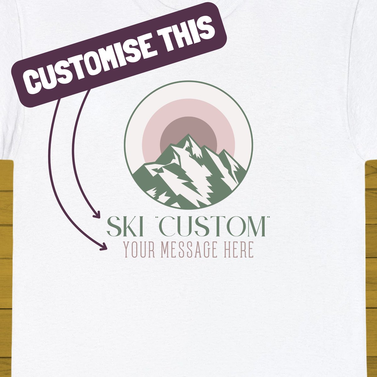 Customise your own skiing tshirt. 

The classic après ski style never goes out of fashion. These retro serif ski t‑shirts are designed for alpine trips, winter holidays, and mountain nights.

Make it your own - customise for your trip 👉 weareborder.etsy.com