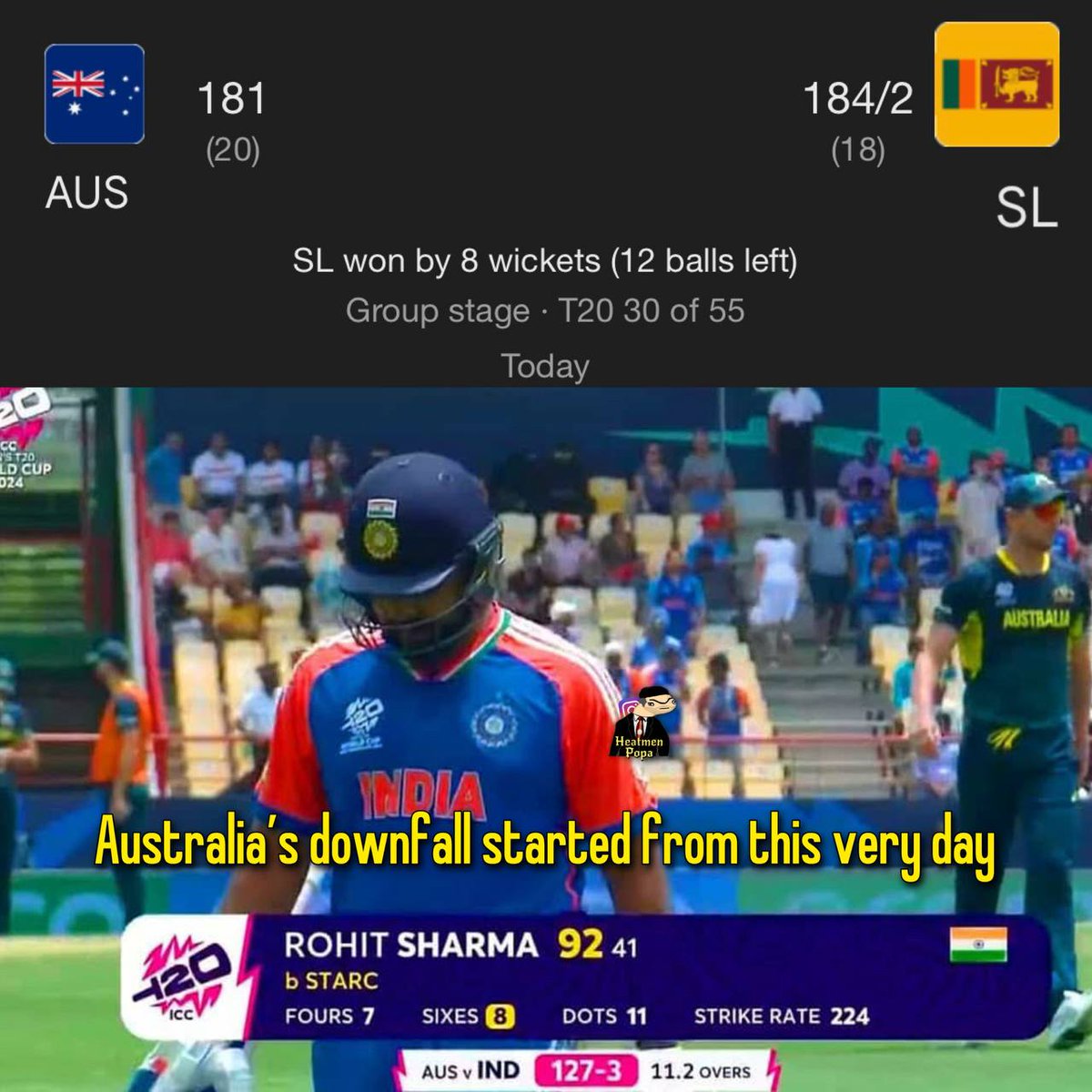 Sri Lanka beat Australia ☠️