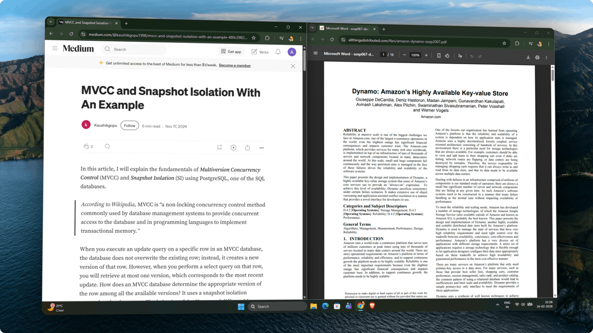 hey guyzz, was not feeling well for past couple of days and thought of taking a break as well, but now resuming the study of db internals. Got a couple of blogs and white papers lined up for tonight's read