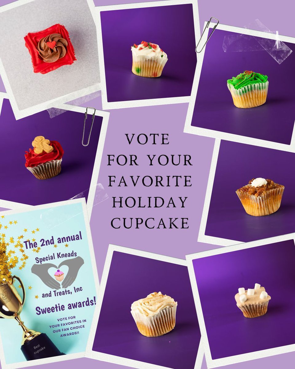 Vote for your favorite holiday flavor cupcake in the 2nd annual Special Kneads and Treats - 'The Sweetie Awards.' Voting ends 2/25.

Link to vote in Linktree.

forms.gle/5JHGnFdwAmULGn…