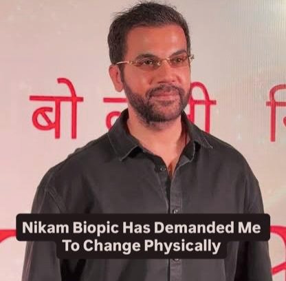 The_Pundit9's tweet photo. Rajkummar Rao finally spoke up and cleared up all the rumors about his current look. He confirmed he's in between the Ujjwal Nikam and Sourav Ganguly biopics and had to gain 9-10 KGs.
#rajkumarrao #nikam https://t.co/wnwJ8ZsfBr