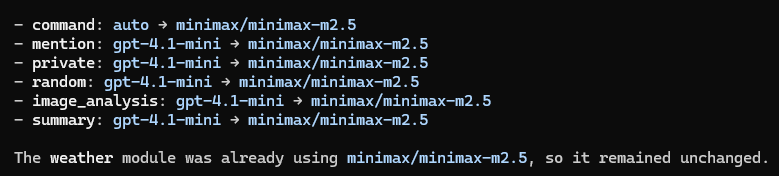 це просто я пару годин назад в боті модельку змінив