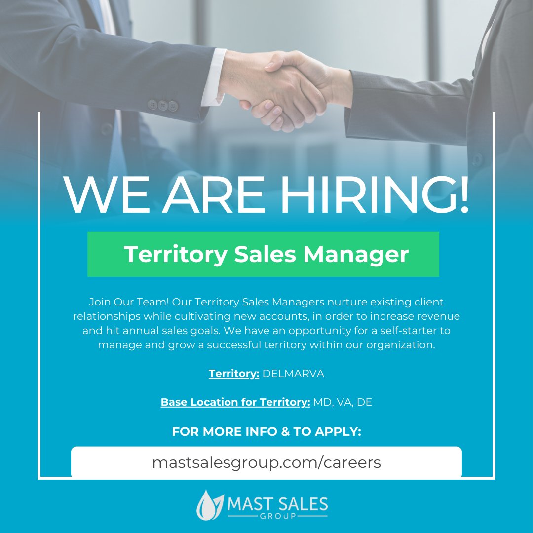 ✨ We’re Hiring at MAST Sales Group! ✨
If you’re passionate about helping customers succeed and want to be part of a company known for excellence, we’d love to connect.

👉 Explore opportunities at: hubs.ly/Q043b3Sq0
