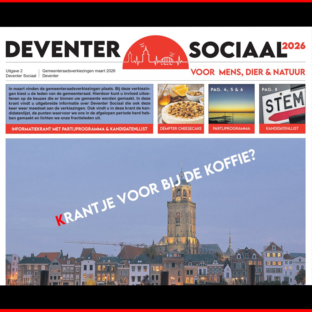Hij is er weer, 'de Deventer Sociaal' editie 2 😉
Nieuwsgierig naar het Démter's cheesecake recept?
Of los je de puzzel op en maak je kans op een Deventer verrassingspakket ter waarde van €50,-?
We verloten twee pakketten onder de deelnemers die ons de goede oplossing opsturen!