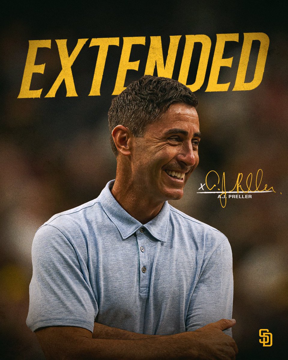 We have agreed to a multi-year contract extension with President of Baseball Operations and General Manager A.J. Preller.