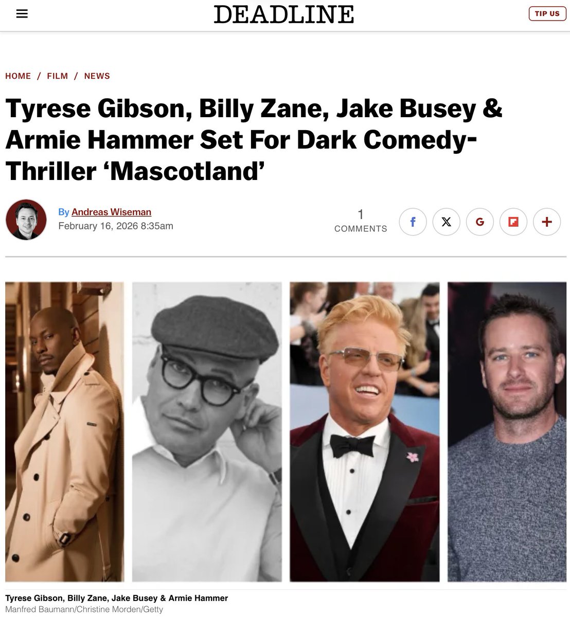 The best news of the day !
#ArmieHammer in #Mascotland a new movie !