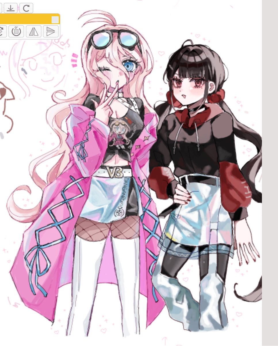 絵チャ合作〜🫶🏻 美兎＆魔姫🩷❤️