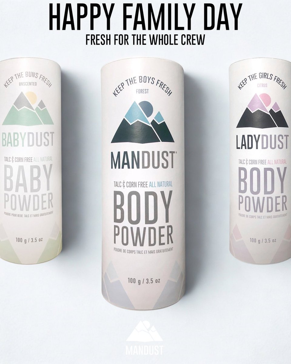 Family Day reminder: the whole crew deserves to stay fresh-from tiny buns to big attitudes.  BABYDUST, MANDUST, LADYDUST. Zero talc, all natural, 100% funk-free.  Who's ready for hug-level confidence? 😏💚 #FamilyDay #KeepFresh #Mandust #bodypowder