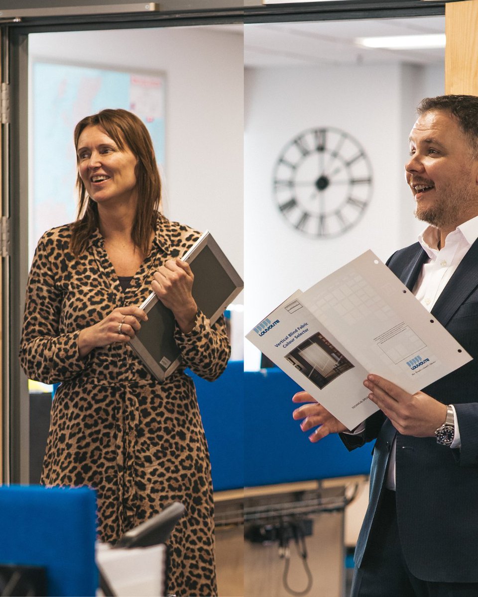 Louvolite's tweet photo. Today we’re celebrating an incredible milestone at Louvolite. 🎉

Nicola has officially reached 25 years with the business and what an achievement that is.

To mark the occasion, Nicola was presented with a certificate by our CEO, Gavin, as a thank you for her long-standing dedication, hard work and the contribution she’s made over the years.

Congratulations Nicola and thank you for everything you do, you’re a huge part of the Louvolite story. 👏💛

#Louvolite #WorkAnniversary #EmployeeRecognition #WorkplaceCulture #Officelife