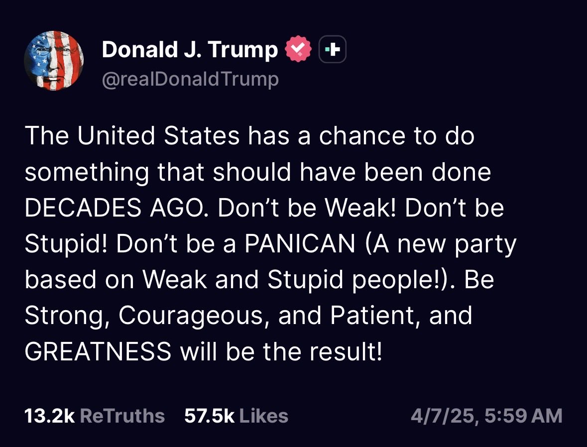 TunaRJS's tweet image. “Panican” was initially coined by Trump to describe right-wingers in his coalition who doubted the effectiveness of tariffs, and then sided with democrats in condemning his economic policies.