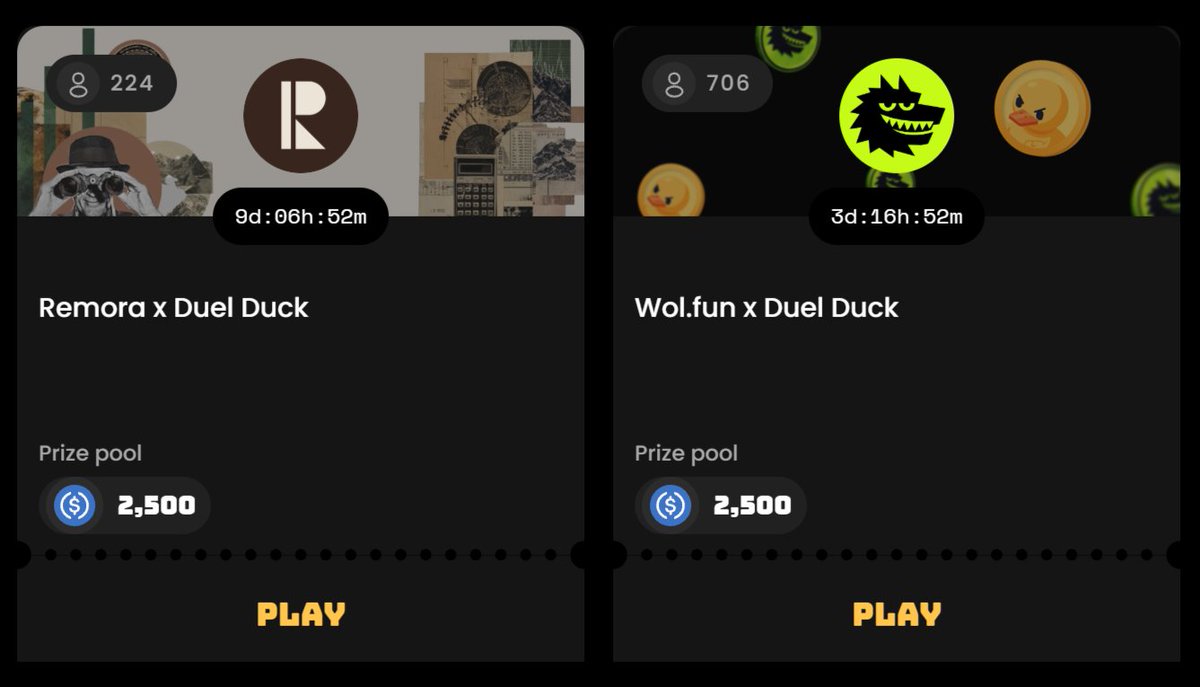 frosty_web3's tweet photo. I just saw there are small but cute mention tournaments on @duel_duck 

@RemoraMarkets campaign will be an appetizer for me as I wait for the third phase of the duelduck mention board.

I like how they combined prediction markets and AttentionFi together. 

It is promising. https://t.co/M5zKInCysJ