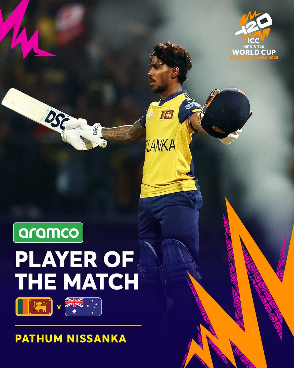 There was no stopping Pathum Nissanka today in the chase 🔥

His brilliant unbeaten 100 from 52 balls wins him the <a href="/aramco/">aramco</a> POTM 🏅
