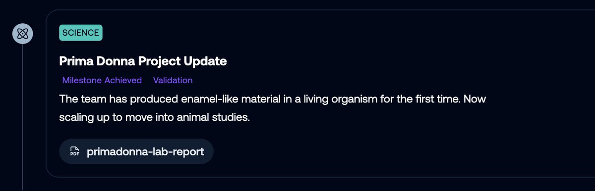 PrimaDonna_IPT's tweet photo. Prima Donna update: Our lab-grown stem cells have produced enamel-like material in a living organism for the first time. AI is helping drive cell maturation. Next: scaling up to launch animal studies. Natural enamel regeneration is getting closer. https://t.co/0RAXPIMhDh