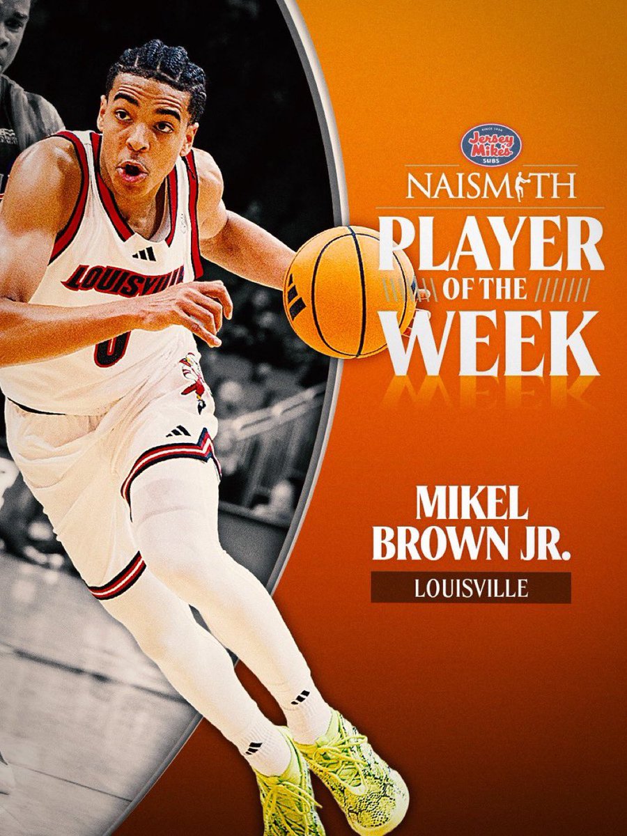 jlightsy7's tweet image. Mikel Brown Jr has been named Naismith Player of the week 🔥