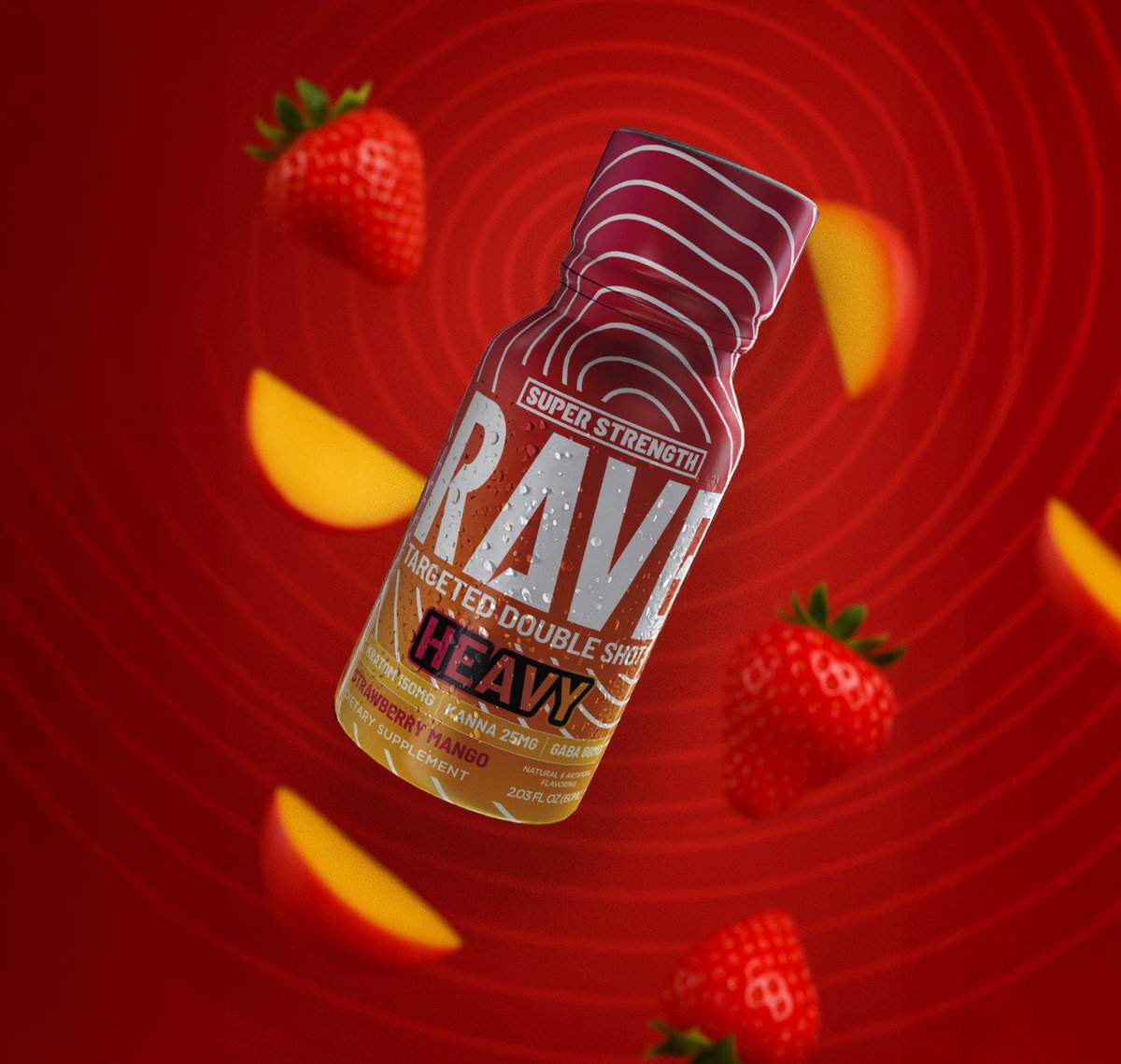 sanderswashere's tweet photo. Heavy hits different.
Strawberry mango with deep red intensity. 

That same hypnotic wave pattern that refuses to blend in.

We went super hard with RAVE!

#CPGPackaging #PackagingDesign #BrandingAgency https://t.co/21rUmAZh4K