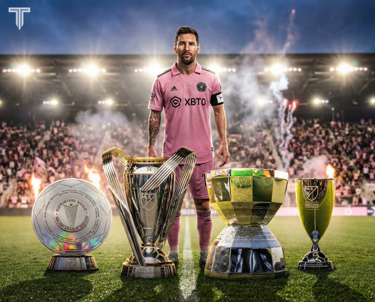 TouchlineX's tweet photo. 🚨 𝗖𝗥𝗔𝗭𝗬 𝗙𝗔𝗖𝗧: Lionel Messi only scored 4 penalties for Inter Miami, the same amount of penalties as he won them trophies (4). https://t.co/lz3k4FV8YK