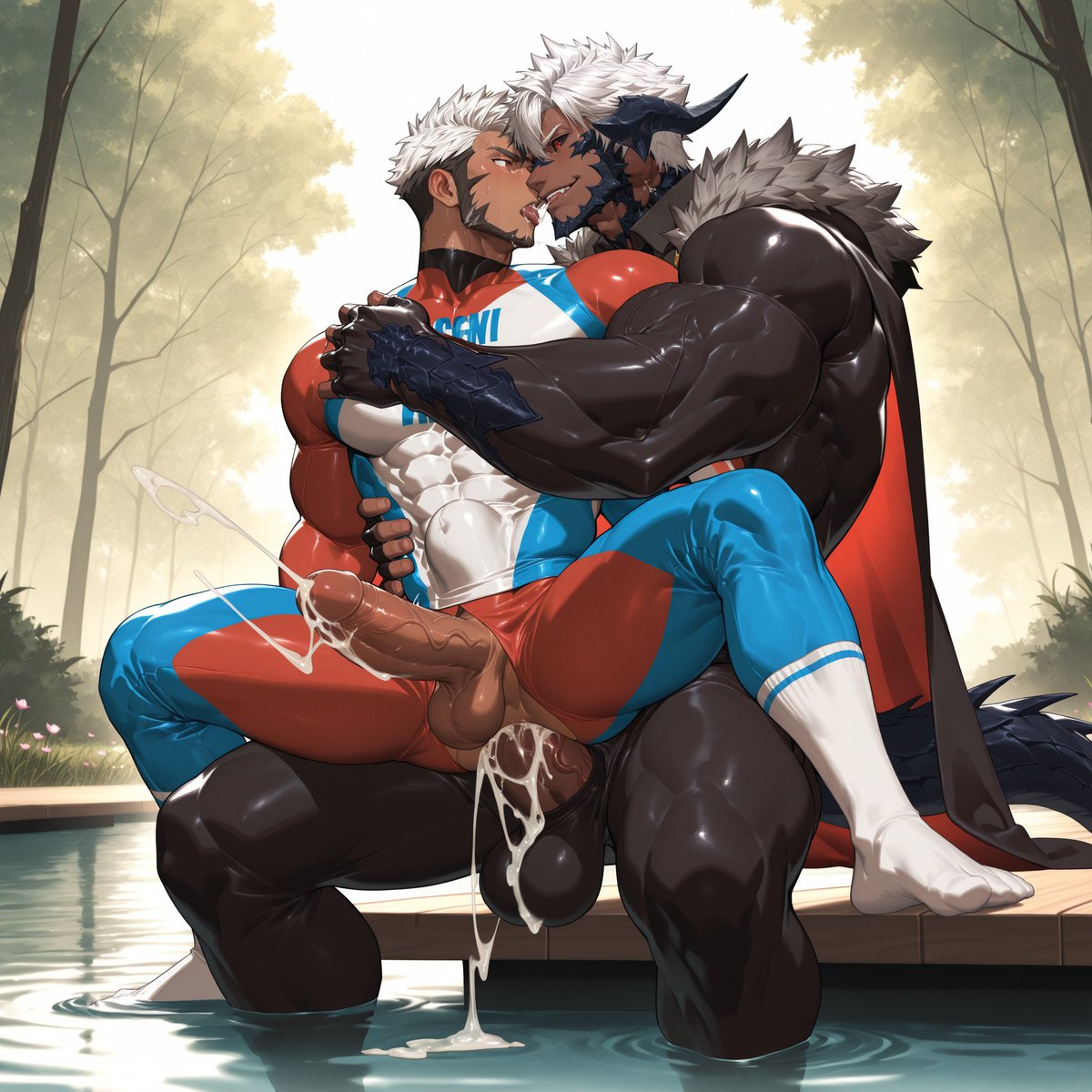 BromineRed's tweet photo. #bara #gay #AIart #AIBL部 #Top #BL #Gay #AIイラスト #Bara #BaraArt #Yaoi #Gay #Muscle #Zentai #Latex https://t.co/ktai6HFjey