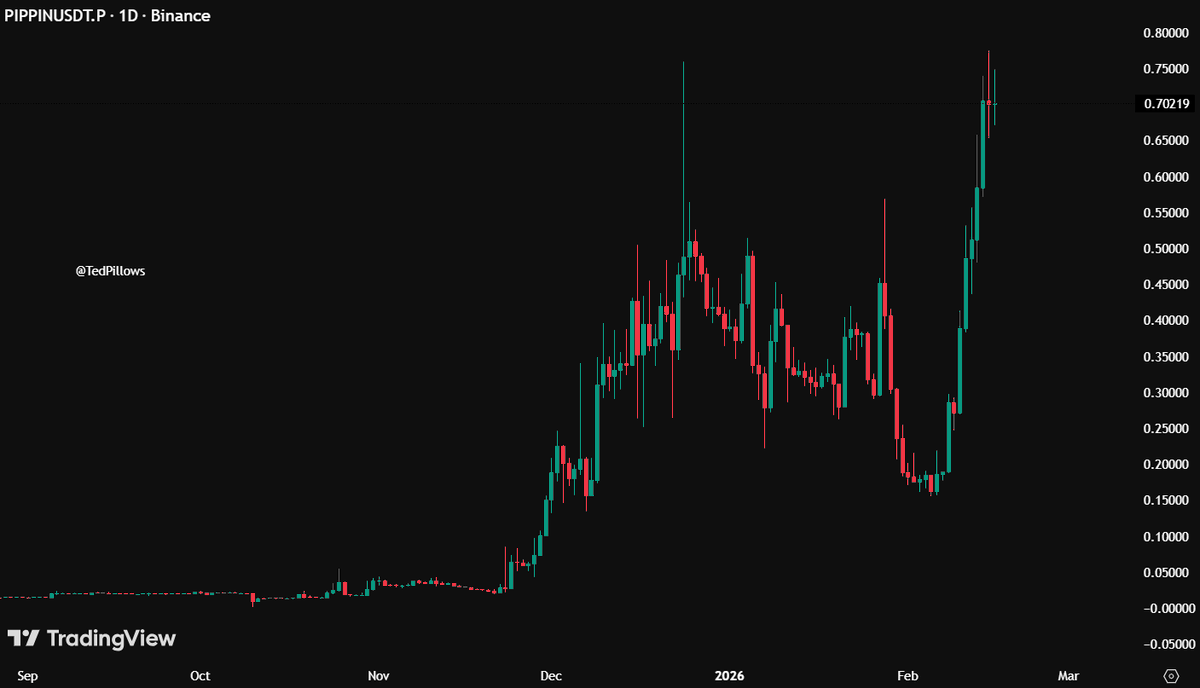 What's going on with $PIPPIN here?

I don't know anyone who holds this, and it's up 5.5x in just 10 days, hitting $700M in MCap.

To me, it seems like a CEX cabal play similar to $TRB, $OM, etc.