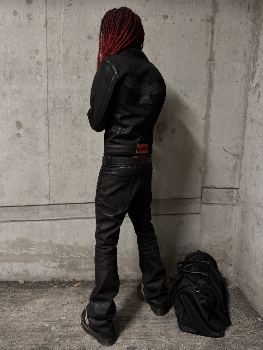 black wax denim set by me .