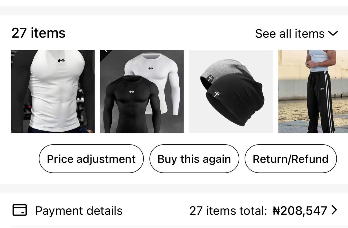 7 new gym wears on transit. 
After recent findings, I noticed I only wear gym wears daily 😂
