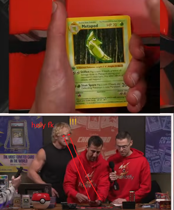 MetapodKing's tweet photo. Everyone is asking me about @LoganPaul 1st ed Base Set opening. I could not skip a chance to see Metapods free'd. ๐
THREE Holo Blastoise pulled.
Yet only a SINGLE Metapod was pulled (!!!).
This puts fresh 1st Ed #Metapod acquisition costs at ~$700,000. Let that sink in. ๐ฆ๐ https://t.co/tJDoMdypYA