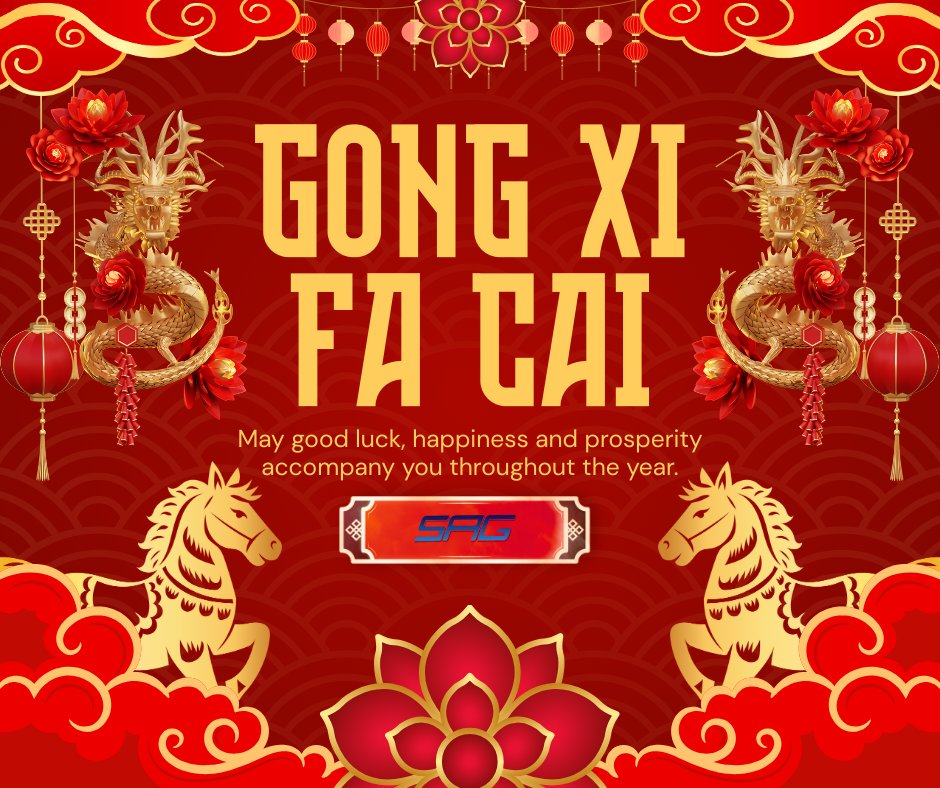 SagtecGroup's tweet photo. 🧨 Happy Lunar New Year! 🧧
Farewell to the old, welcome the Year of the Horse! 🐎 May your year be filled with prosperity, success, and joy.
Wishing everyone a fantastic year ahead!
#LunarNewYear #YearOfTheHorse #GongXiFaCai #SAGTECGreetings $SAGT https://t.co/PEWf6DsRHe