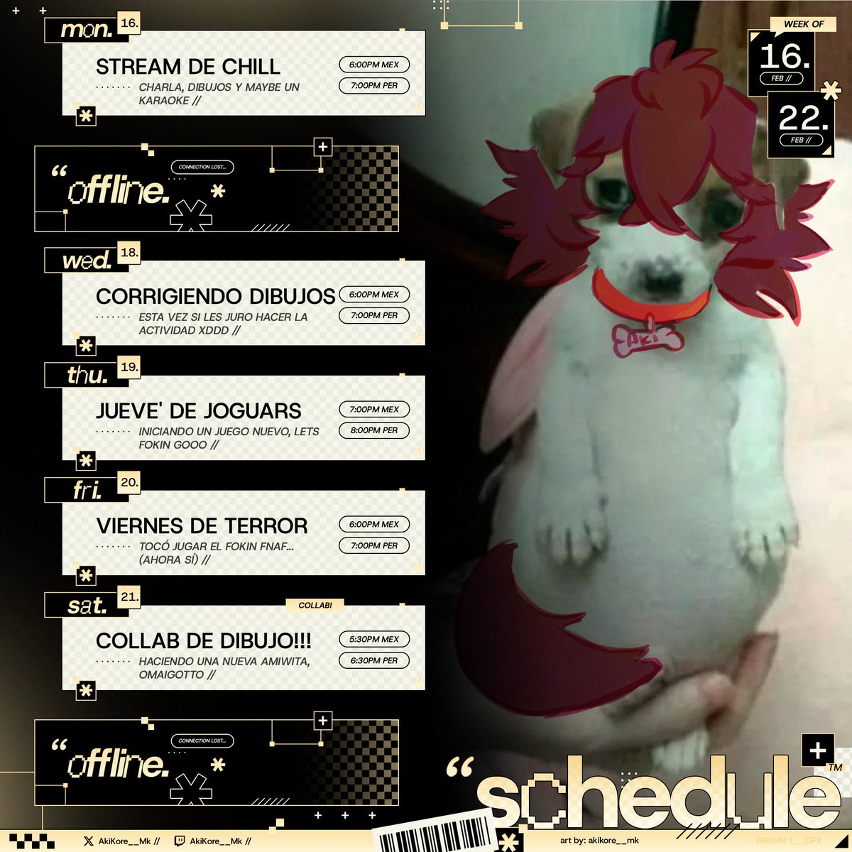 Habemus horario semanal, esta vez les juro que cumpliré, ya me siento mejor de salud (mental y física) TwT