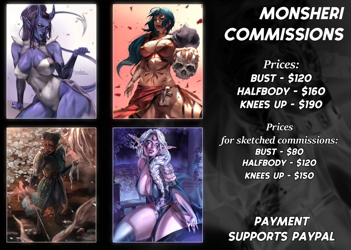 Hey! March slots is open! 
DM me C: 
I’d be happy with retweets 🩷

#Commission #CommissionsOpen #OpenCommissions