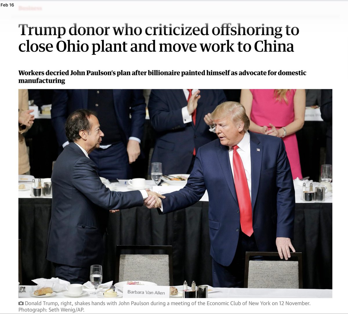 DerekCressman's tweet image. Another Trump billionaire is closing a US factory and moving jobs overseas. 

Welcome to the Golden Age.