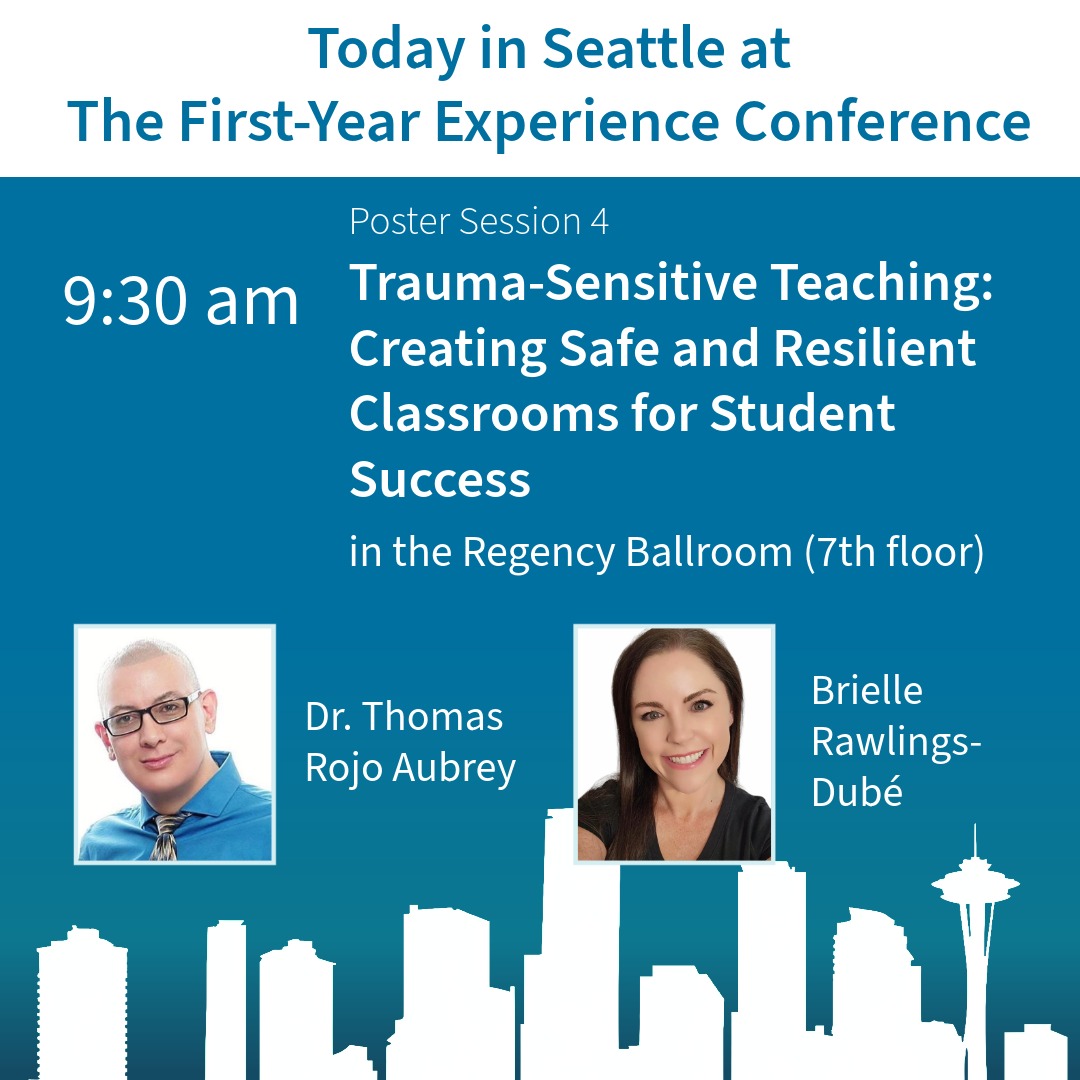 Discuss how to create safe and resilient classrooms with Thomas and Brielle in poster session 4 in the Regency Ballroom at FYE. See all of Dr. Aubrey's sessions at humanesources.com/fye  #safeclassrooms #student success #FYE26 #firstyearexperience