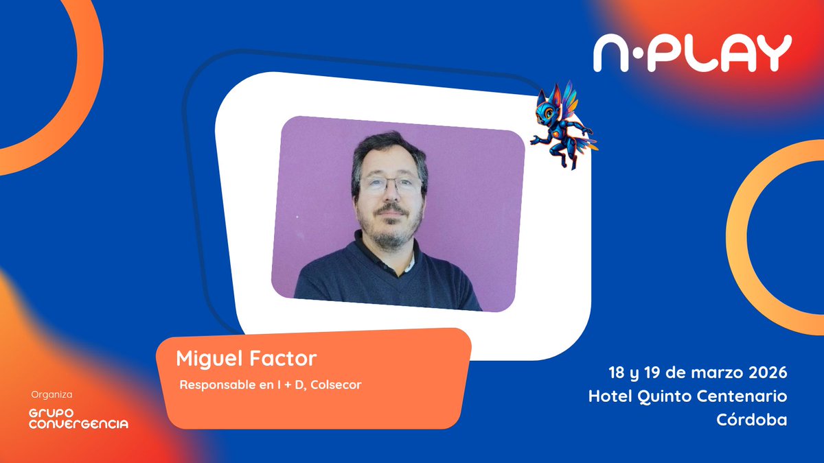 ConvergenciaGrp's tweet photo. #NPlay 
Miguel Factor será orador en N Play Cono Sur 2026, en #Córdoba!
 - Sumate de manera presencial o vía streaming desde acá: https://t.co/eghoPfFDXw https://t.co/FRna5FZpsV